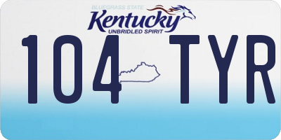 KY license plate 104TYR