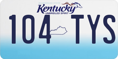 KY license plate 104TYS
