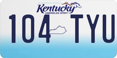 KY license plate 104TYU