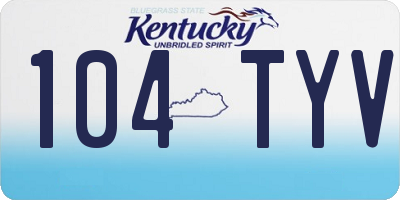 KY license plate 104TYV