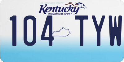 KY license plate 104TYW