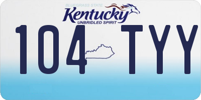 KY license plate 104TYY