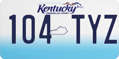 KY license plate 104TYZ
