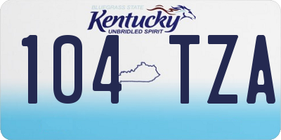 KY license plate 104TZA