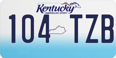 KY license plate 104TZB