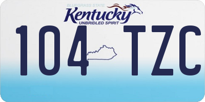 KY license plate 104TZC