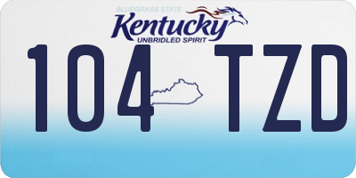 KY license plate 104TZD