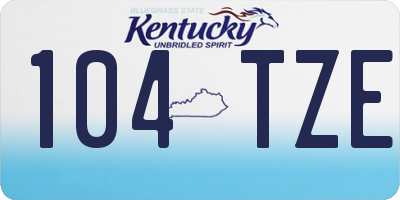 KY license plate 104TZE