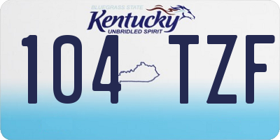 KY license plate 104TZF