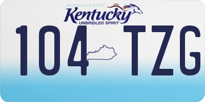 KY license plate 104TZG