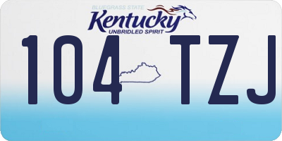 KY license plate 104TZJ
