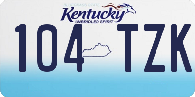 KY license plate 104TZK