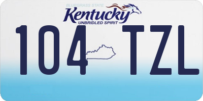 KY license plate 104TZL