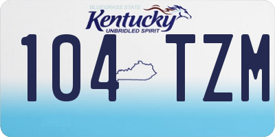 KY license plate 104TZM
