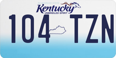 KY license plate 104TZN