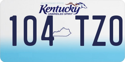 KY license plate 104TZO