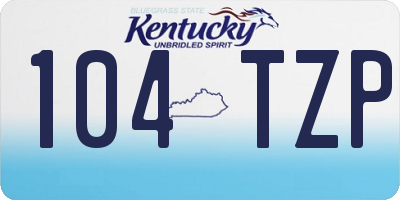 KY license plate 104TZP