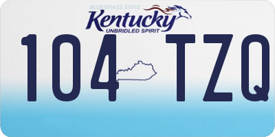 KY license plate 104TZQ