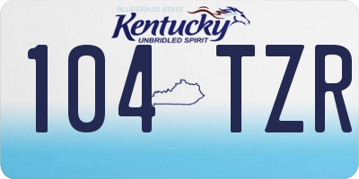 KY license plate 104TZR