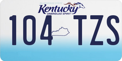 KY license plate 104TZS