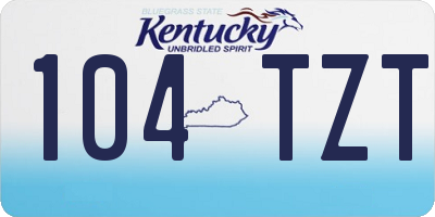 KY license plate 104TZT
