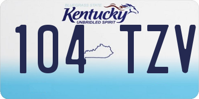 KY license plate 104TZV