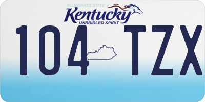 KY license plate 104TZX
