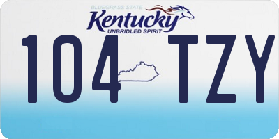 KY license plate 104TZY
