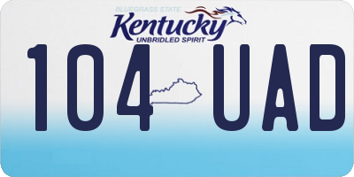 KY license plate 104UAD