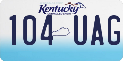 KY license plate 104UAG