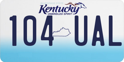 KY license plate 104UAL
