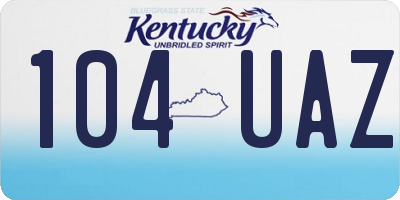 KY license plate 104UAZ