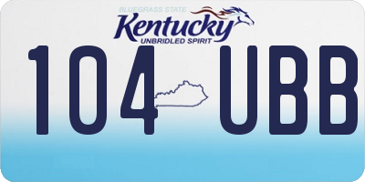 KY license plate 104UBB