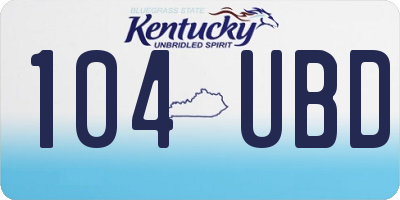 KY license plate 104UBD