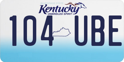 KY license plate 104UBE