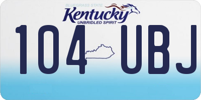 KY license plate 104UBJ