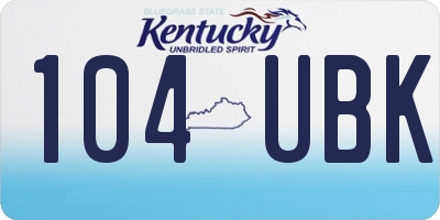 KY license plate 104UBK