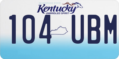 KY license plate 104UBM