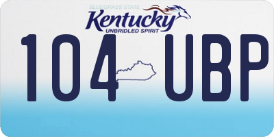 KY license plate 104UBP