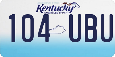 KY license plate 104UBU