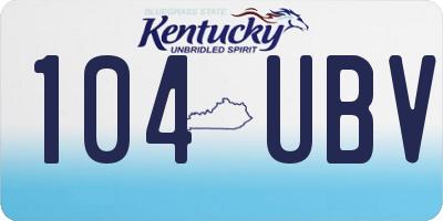 KY license plate 104UBV