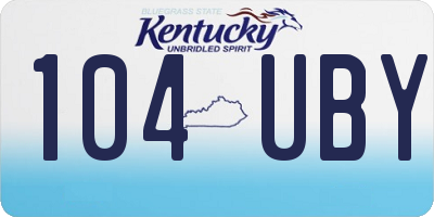 KY license plate 104UBY