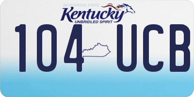 KY license plate 104UCB