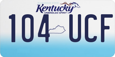 KY license plate 104UCF