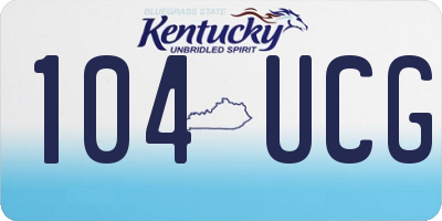 KY license plate 104UCG