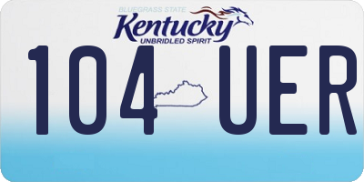 KY license plate 104UER