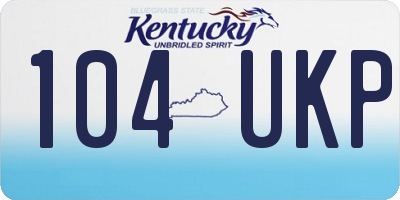 KY license plate 104UKP