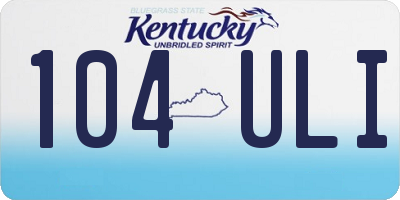 KY license plate 104ULI