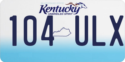 KY license plate 104ULX