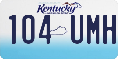 KY license plate 104UMH
